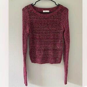Abercrombie & Fitch Pink Gold Sparkly Open Knit Lightweight Sweater Women's XS